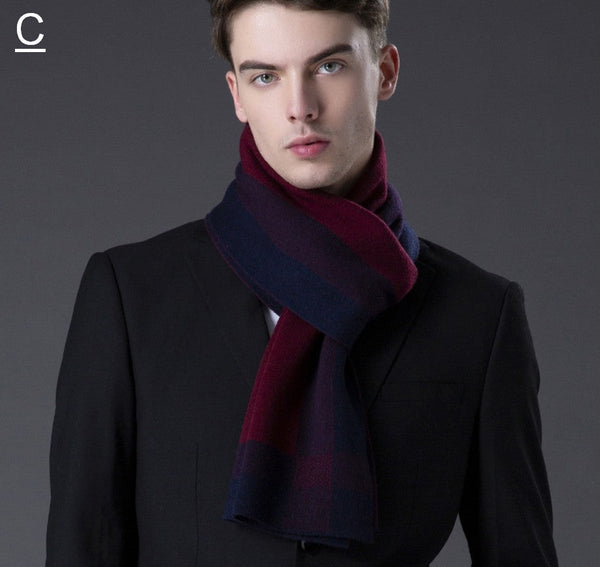 Wool Scarf for Gentleman, Thick Wool Scarf, Men's Winter Scarf, Men's Wool Scarf Winter, Fashion Scarf, Formal Men Scarf Styles, Business Casual Scarf Men-Grace Painting Crafts