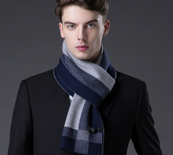 Men's Wool Scarf Winter, Wool Scarf for Gentleman, Thick Wool Scarf, Men's Winter Scarf, Fashion Scarf, Formal Men Scarf Styles, Business Casual Scarf Men-Grace Painting Crafts