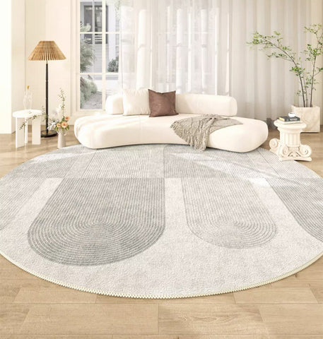 Modern Floor Carpets under Dining Room Table, Large Geometric Modern Rugs in Bedroom, Contemporary Abstract Rugs for Living Room-Grace Painting Crafts