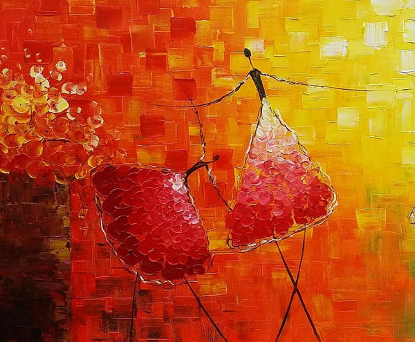 Simple Modern Painting, Paintings for Bedroom, Acrylic Art on Canvas, Abstract Ballet Dancer Painting, Original Wall Art, Acrylic Painting for Sale-Grace Painting Crafts