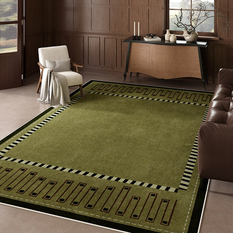 Dining Room Green Carpets, Large Modern Rugs, Abstract Leaf Pattern Floor Mat