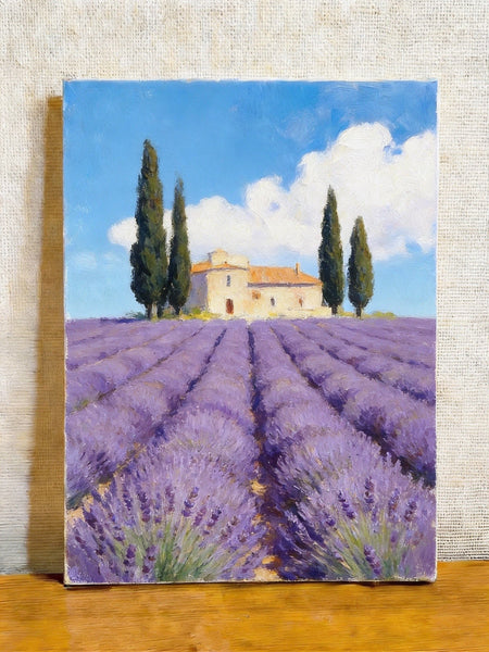 Hand Painted Canvas Art, Lavender Fields of Provence, Original Landscape Paintings, Small Canvas Wall Art Paintings, Buy Original Oil Paintings Online-Grace Painting Crafts