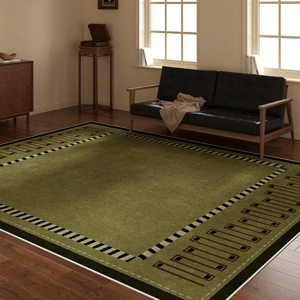 Large Modern Rugs in Living Room, Green Contemporary Rugs for Bedroom, Mid Century Modern Rugs under Sofa, Dining Room Floor Carpets-Grace Painting Crafts