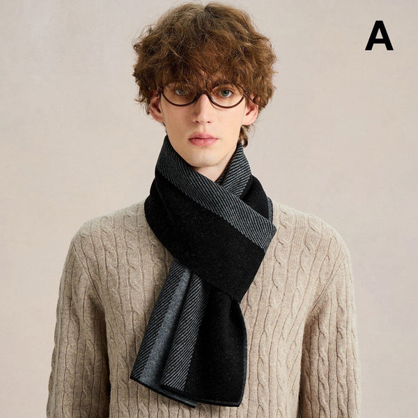 Formal Men Scarf Styles, Men's Winter Soft Wool Scarves, Men's Winter Scarf, Business Wool Scarf for Gentleman, Casual Scarf for Men, Men's Wool Scarf Winter-Grace Painting Crafts