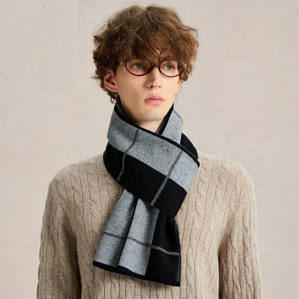 Casual Fashion Scarf for Men, Men's Wool Scarf Winter, Soft Wool Scarf for Men, Men's Winter Scarf, Business Formal Men Scarf Styles, Wool Scarf for Gentleman-Grace Painting Crafts