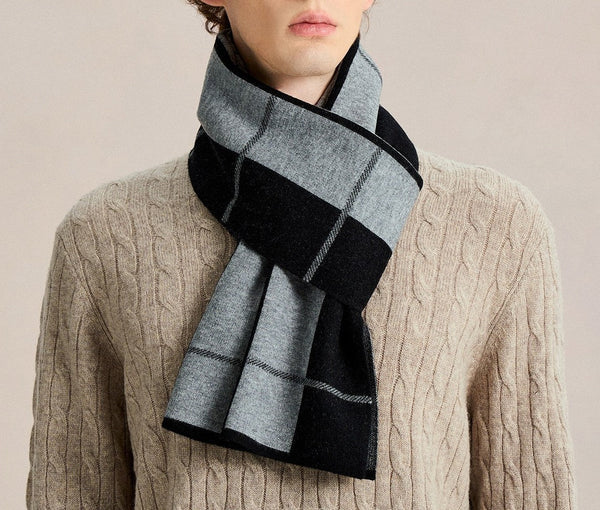Casual Fashion Scarf for Men, Men's Wool Scarf Winter, Soft Wool Scarf for Men, Men's Winter Scarf, Business Formal Men Scarf Styles, Wool Scarf for Gentleman-Grace Painting Crafts