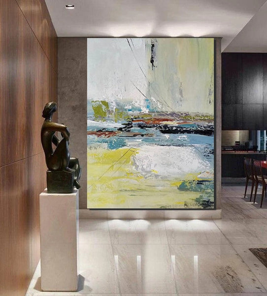 Extra Large Paintings for Living Room, Hand Painted Wall Art Paintings, Modern Abstract Art for Dining Room, Abstract Acrylic Painting-Grace Painting Crafts