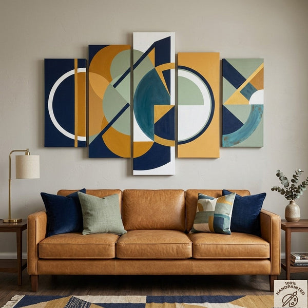 Colorful Abstract Paintings, Hand Painted Acrylic Art, Contemporary Canvas Paintings, Geometric Modern Art