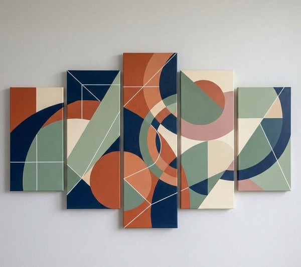 Hand Painted Acrylic Art, Contemporary Canvas Paintings, Colorful Abstract Paintings, Geometric Modern Art-Grace Painting Crafts