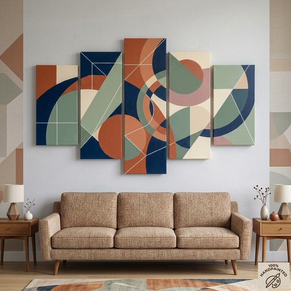 Hand Painted Acrylic Art, Contemporary Canvas Paintings, Colorful Abstract Paintings, Geometric Modern Art-Grace Painting Crafts