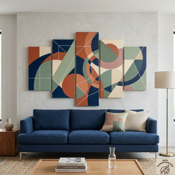 Hand Painted Acrylic Art, Contemporary Canvas Paintings, Colorful Abstract Paintings, Geometric Modern Art-Grace Painting Crafts