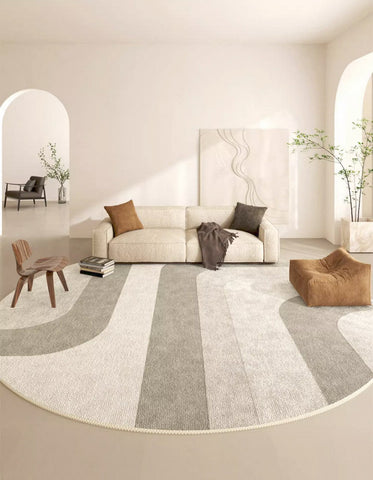 Geometric Modern Round Rugs, Circular Modern Rugs under Coffee Table, Contemporary Modern Rugs for Dining Room, Contemporary Round Rugs for Living Room-Grace Painting Crafts