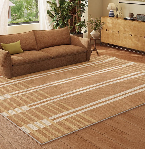 Geometric Modern Rugs for Dining Room, Large Modern Rugs for Living Room, Bedroom Modern Rugs, Cream Color Contemporary Modern Rugs-Grace Painting Crafts