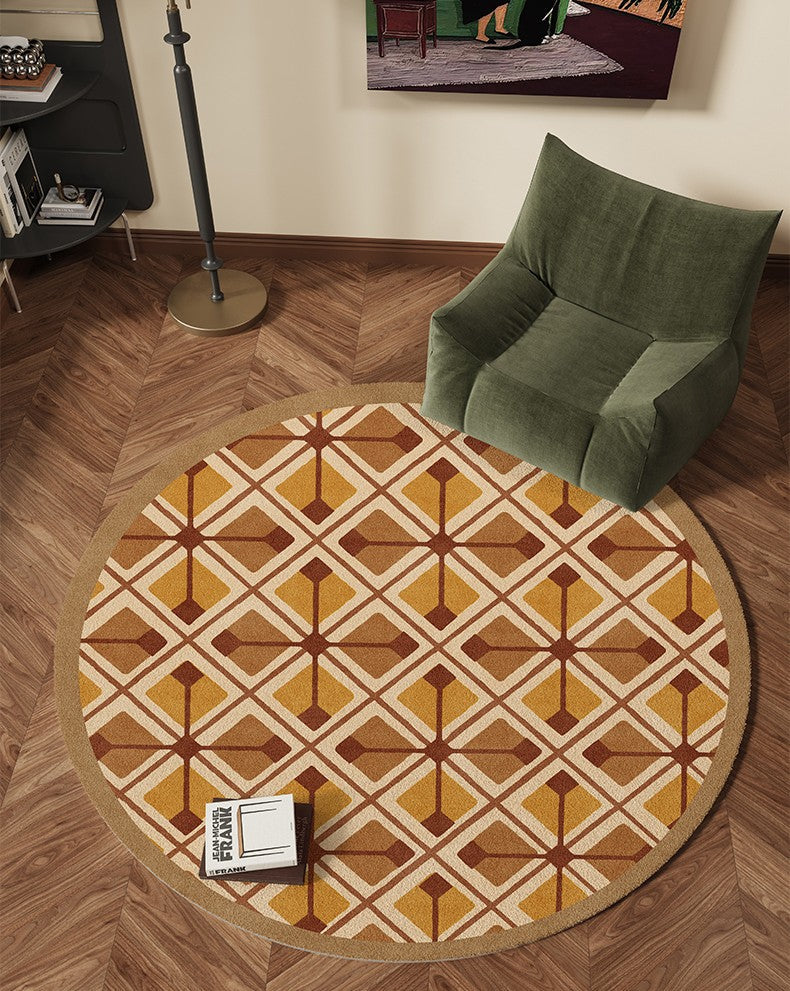 Bedroom Modern Round Rugs, Dining Room Contemporary Round Rugs, Modern Rug Ideas for Living Room, Circular Modern Rugs under Chairs