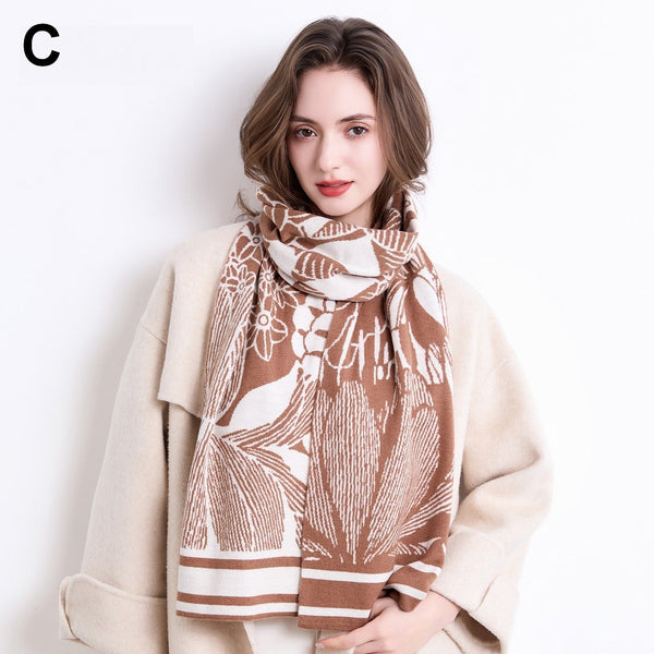 Modern Wool Scarf for Women, Casual Scarf for Women, Cold Weather Scarves, Soft Wool Scarf for Women-Grace Painting Crafts