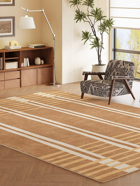 Geometric Modern Rugs for Dining Room, Large Modern Rugs for Living Room, Bedroom Modern Rugs, Cream Color Contemporary Modern Rugs-Grace Painting Crafts