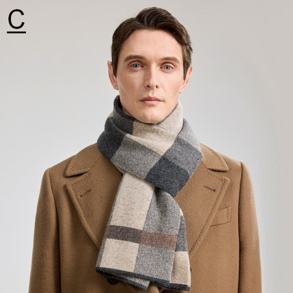 Modern Fashion Scarf, Thick Wool Scarf, Formal Men Scarf Styles, Casual Scarf Men, Men's Winter Scarf, Men's Wool Scarf Winter, Business Wool Scarf for Gentleman-Grace Painting Crafts