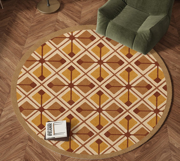 Bedroom Modern Round Rugs, Dining Room Contemporary Round Rugs, Modern Rug Ideas for Living Room, Circular Modern Rugs under Chairs