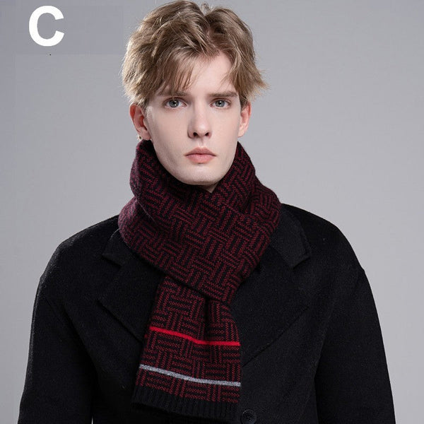 Men's Winter Scarf, Thick Wool Scarf for Men, Modern Casual Scarf Men, Formal Men Scarf Styles, Men's Wool Scarf Winter, Business Wool Scarf for Gentleman-Grace Painting Crafts