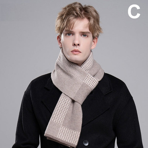 Thick Wool Scarf for Men, Modern Casual Scarf Men, Business Wool Scarf for Gentleman, Formal Men Scarf Styles, Men's Wool Scarf Winter, Men's Winter Scarf-Grace Painting Crafts