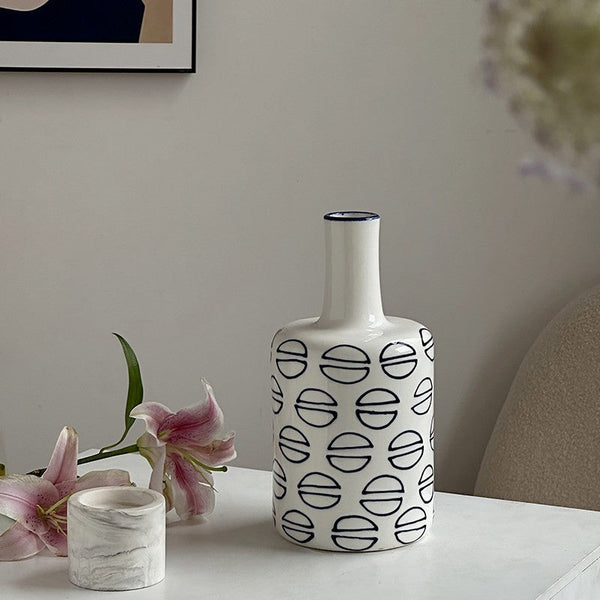 Modern Porcelain Flower Vases, Water Holding Flower Vases, Ceramic Bud Vases, Centerpiece for Dining Table, Small Flower Vases on Table-Grace Painting Crafts