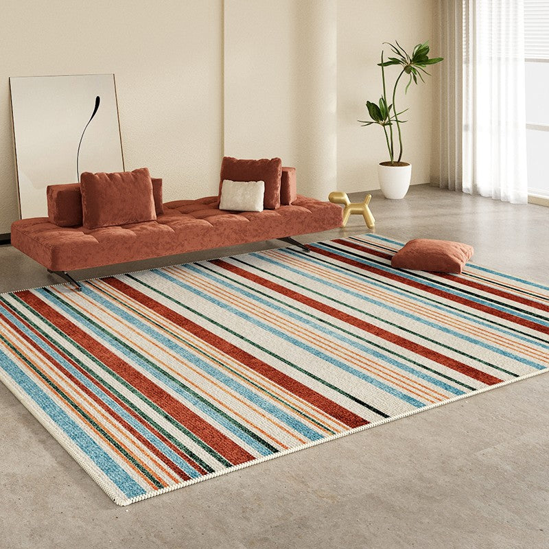 Colorful Modern Rugs under Dining Room Table, Abstract Area Rugs for Living Room, Modern Carpets for Kitchen, Geometric Contemporary Modern Rugs Next to Bed-Grace Painting Crafts