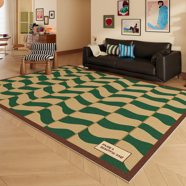 Colorful Modern Rugs for Dining Room, Modern Living Room Rug Ideas, Mid Century Modern Rugs, Geometric Contemporary Area Rugs-Grace Painting Crafts