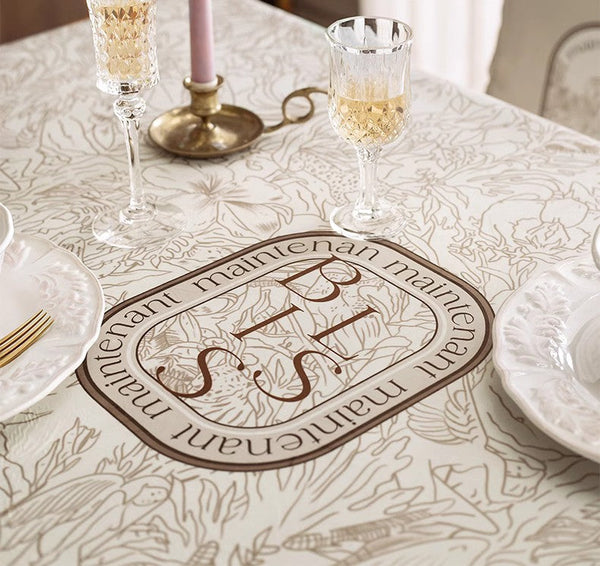 French Style Tablecloth for Dining Table, Beautiful Table Cover for Dining Room Table, Modern Rectangle Tablecloth for Oval Table-Grace Painting Crafts