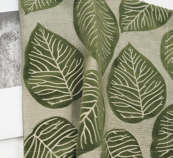 Contemporary Modern Sofa Pillows, Green Leaves Square Modern Throw Pillows for Couch, Simple Decorative Throw Pillows, Large Throw Pillow for Interior Design-Grace Painting Crafts