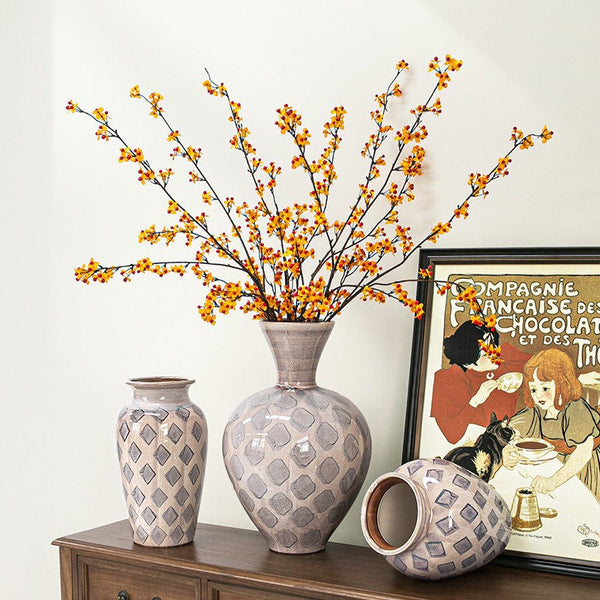 Unique Porcelain Flower Vases, Flower Vases on Table, Contemporary Vases for Modern Home Decor, Ceramic Bouquet Vases, Dining Table Centerpiece-Grace Painting Crafts