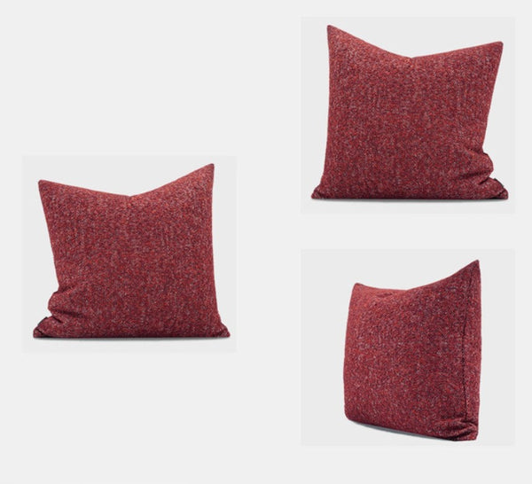 Large Abstract Throw Pillows for Couch, Contemporary Throw Pillow for Living Room, Red Modern Square Pillows, Modern Sofa Throw Pillows-Grace Painting Crafts