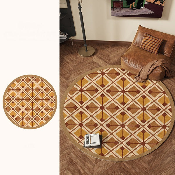 Bedroom Modern Round Rugs, Dining Room Contemporary Round Rugs, Modern Rug Ideas for Living Room, Circular Modern Rugs under Chairs-Grace Painting Crafts