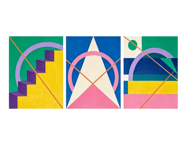 Modern Paintings for Living Room, Multi Panel Canvas Art, Large Group Paintings, Geometric Abstract Paintings-Grace Painting Crafts