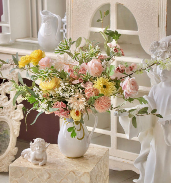 Large Bunch of Romantic Flowers for Bedroom, Table Centerpiece, Artificial Floral for Living Room, Beautiful Flower Arrangement Ideas for Interior Design-Grace Painting Crafts