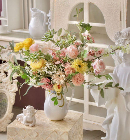 Large Bunch of Romantic Flowers for Bedroom, Table Centerpiece, Artificial Floral for Living Room, Beautiful Flower Arrangement Ideas for Interior Design-Grace Painting Crafts