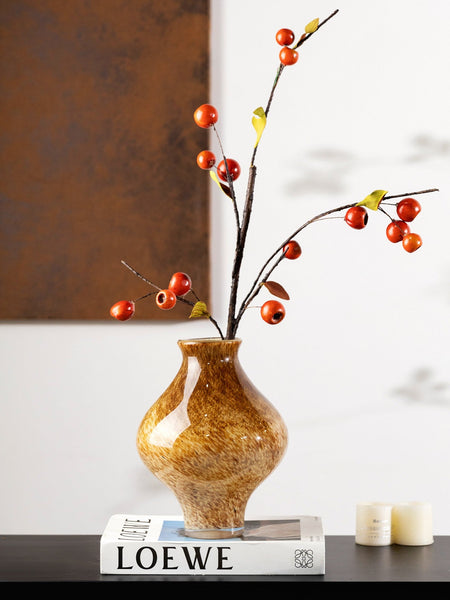 Handmade Liuli Vases, Color Glaze Vase, Contemporary Vases for Modern Home Decor, Modern Glass Bud Vases, Centerpiece Vases on Table-Grace Painting Crafts