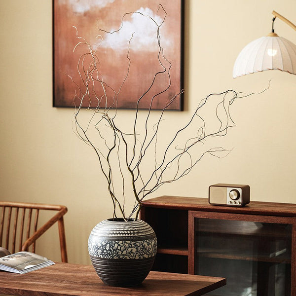 Large Pottery Flower Vases Urn, Centerpiece on Dining Table, Flower Vase on Table, Handmade Water Holding Flower Vases, Modern Bouquet Vases-Grace Painting Crafts