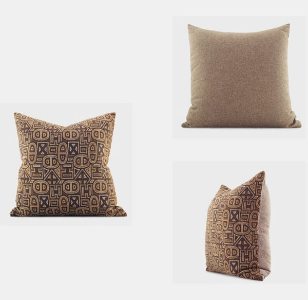 Geometric Modern Sofa Pillows, Large Square Decorative Throw Pillows for Couch, Large Decorative Throw Pillows, Geometric Sofa Pillows for Interior Design-Grace Painting Crafts