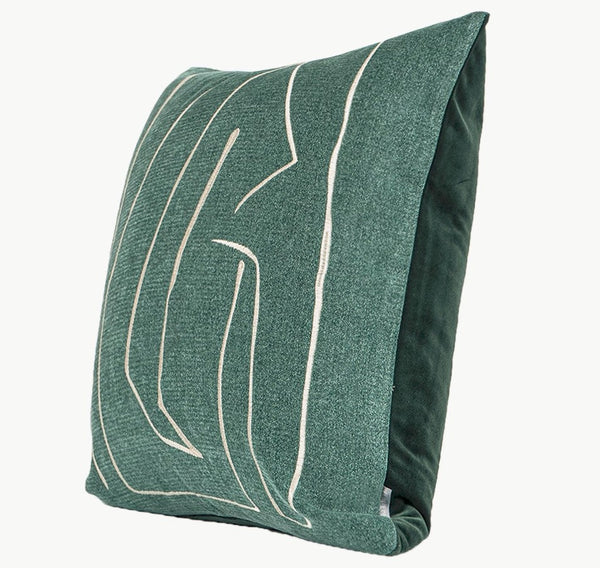 Abstract Green Decorative Throw Pillows, Geometric Square Modern Throw Pillows for Couch, Large Contemporary Throw Pillow for Interior Design-Grace Painting Crafts