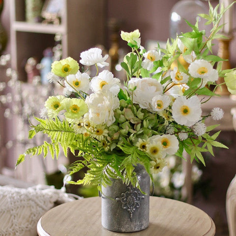 Table Centerpiece, Large Bunch of Romantic Flowers, Beautiful Spring Flower Arrangement for Home Decoration, Real Touch Artificial Floral for Living Room-Grace Painting Crafts