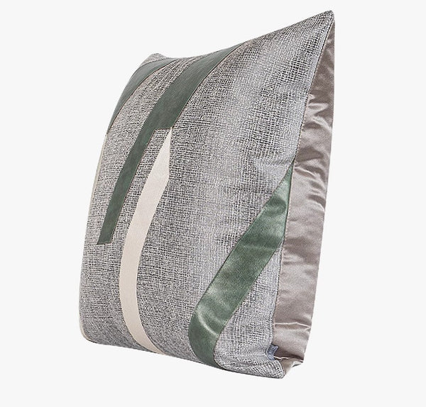 Grey Green Abstract Contemporary Throw Pillow for Living Room, Decorative Throw Pillows for Couch, Large Modern Sofa Throw Pillows-Grace Painting Crafts
