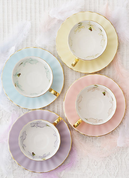 Beautiful British Tea Cups, Unique Afternoon Tea Cups and Saucers, Elegant Ceramic Coffee Cups, Royal Bone China Porcelain Tea Cup Set-Grace Painting Crafts