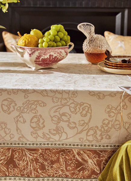 Flower Farmhouse Table Covers, Square Tablecloth for Round Table, Extra Large Modern Rectangular Tablecloth for Dining Room Table, Mid Century Tablecloth for Living Room-Grace Painting Crafts