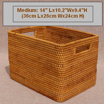 Extra Large Storage Baskets for Living Room, Storage Baskets for Clothes, Rectangular Storage Basket for Shelves, Woven Rattan Storage Basket for Kitchen-Grace Painting Crafts
