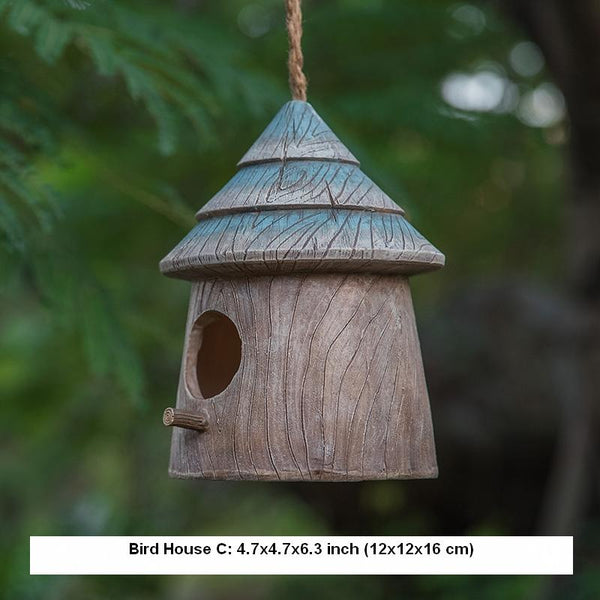 Resin Bird Nest for Garden Ornament, Bird House in the Garden, Lovely Birds House, Outdoor Decoration Ideas, Garden Ideas-Grace Painting Crafts