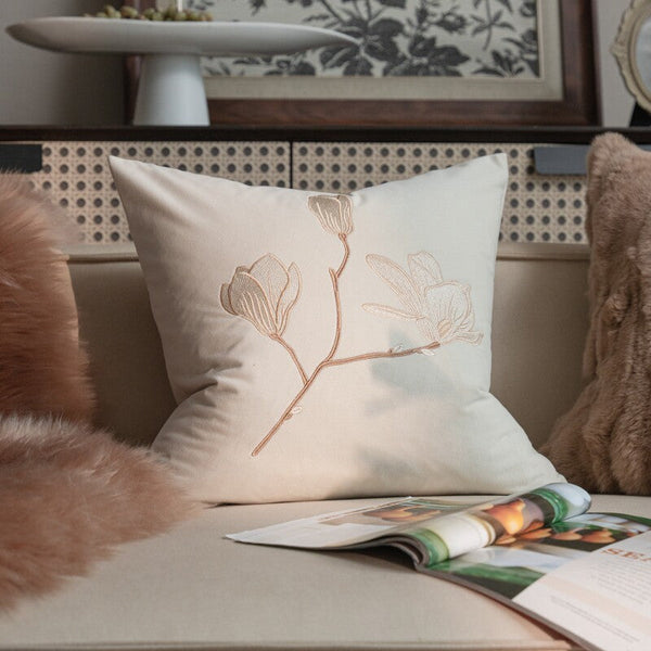Modern Decorative Pillows for Bedroom, Decorative Pillow Arrangement Ideas for Couch, Embroidered Butterfly Pillow Covers, Large Decorative Throw Pillows for Living Room-Grace Painting Crafts