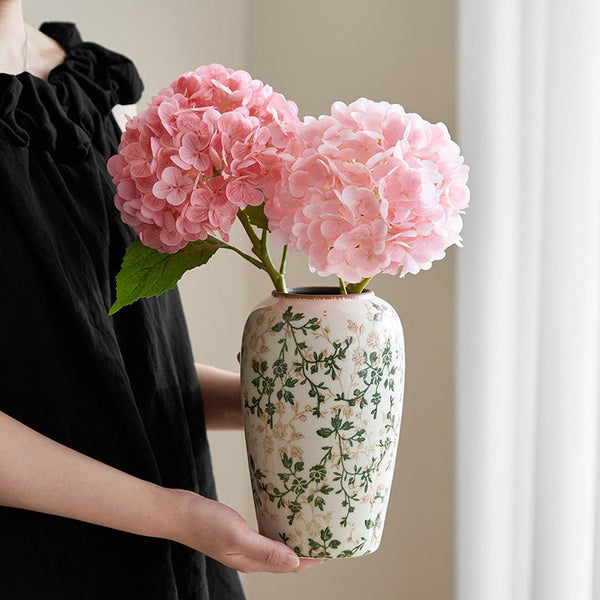 Porcelain Flower Vases, Rustic Flower Vases on Table, Dining Table Centerpiece, Ceramic Bouquet Vases, Handmade Water Holding Flower Vase-Grace Painting Crafts