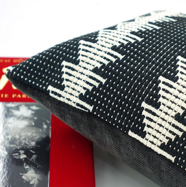 Large Modern Sofa Pillow Covers, Black and White Pattern Contemporary Square Modern Throw Pillows for Couch, Simple Throw Pillow for Interior Design-Grace Painting Crafts