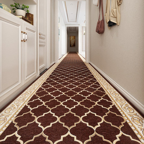 Entrance Hallway Runners, Hallway Runners, Stain-resistant Non Slip Kitchen Runner Rugs, Modern Extra Long Hallway Runners, Easy Care Entryway Brown Runner Rugs, Long Narrow Runner Rugs-Grace Painting Crafts
