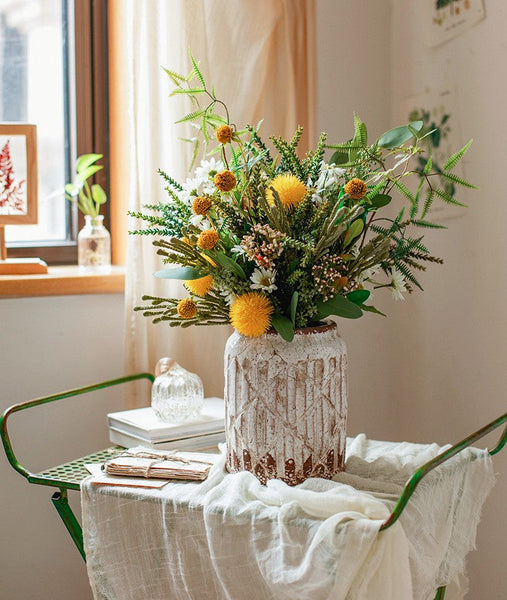 Beautiful Modern Artificial Flowers for Dining Room Table, Dandelion, Wheat Branch, Eucalyptus Globulus, Unique Flower Arrangement for Home Decoration-Grace Painting Crafts